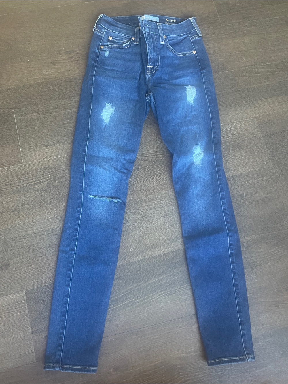 7 for all mankind Distressed Skinny Jeans - Blue